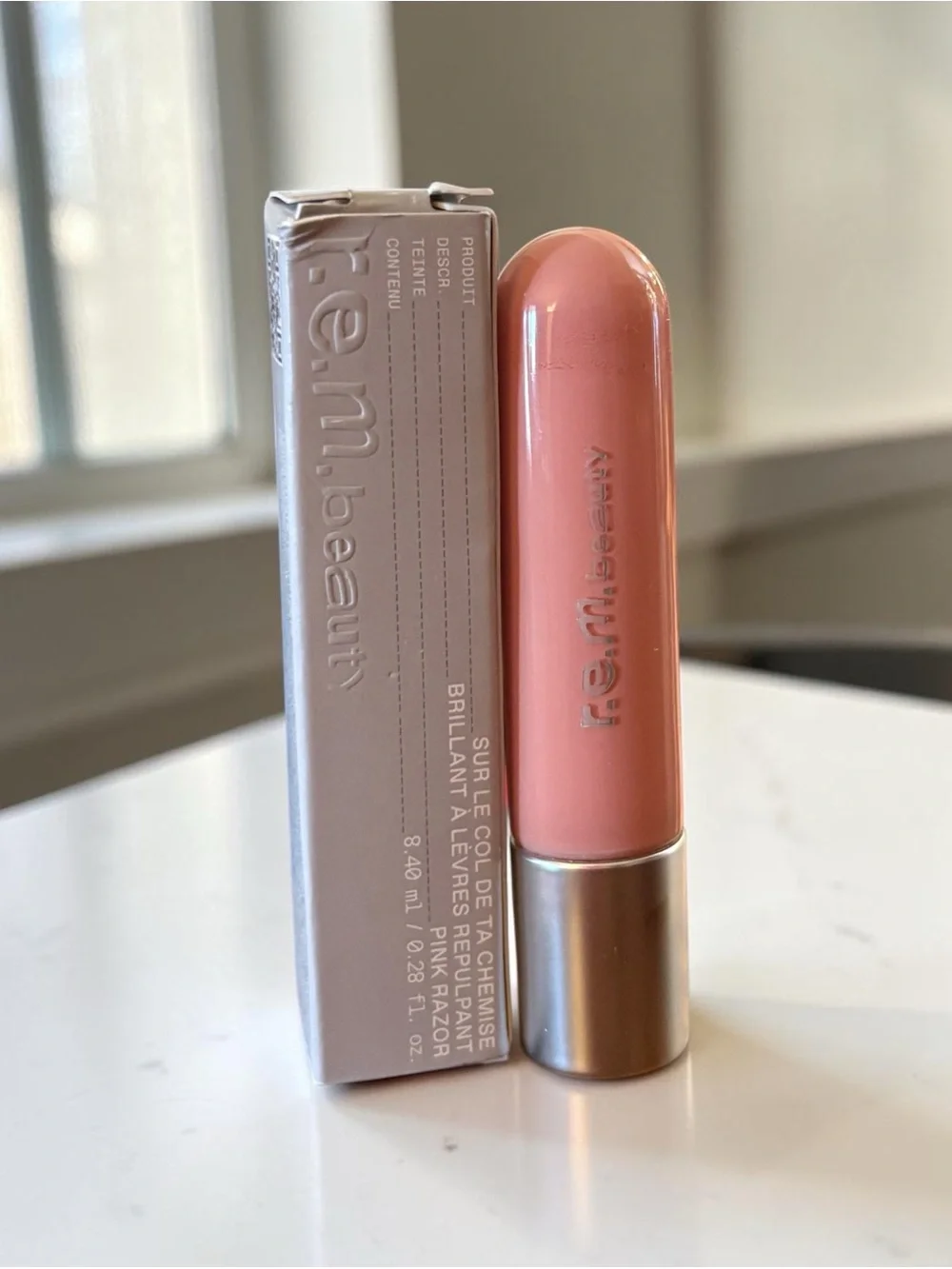 💎 R.E.M Beauty On Your Collar Plumping Lip Gloss Pink Razor New In Box